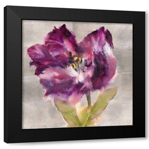 Plum Flourish Black Modern Wood Framed Art Print with Double Matting by Heighton, Brent