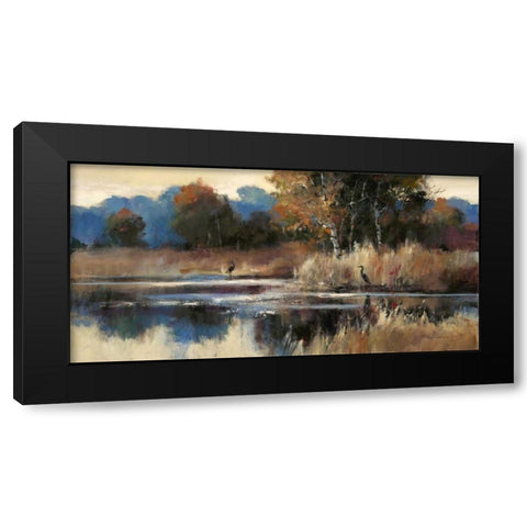 Heron Landscape Black Modern Wood Framed Art Print by Heighton, Brent