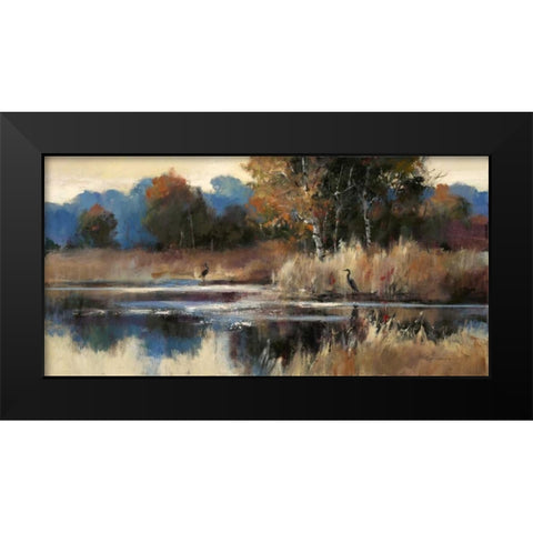 Heron Landscape Black Modern Wood Framed Art Print by Heighton, Brent