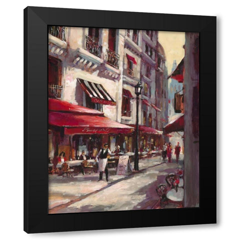 Cafe Marseille Black Modern Wood Framed Art Print by Heighton, Brent