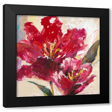 Exuberant Tulip Black Modern Wood Framed Art Print with Double Matting by Heighton, Brent