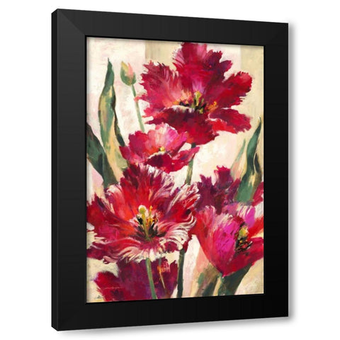 Jubilant Tulips Black Modern Wood Framed Art Print by Heighton, Brent