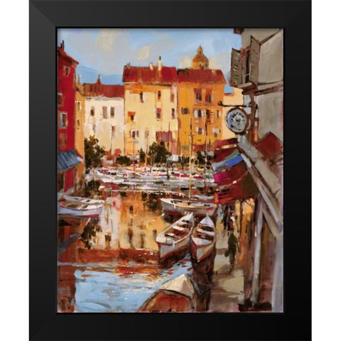 Mediterranean Seaside Holiday 2 Black Modern Wood Framed Art Print by Heighton, Brent