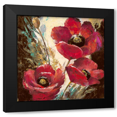 Influential Poppy Black Modern Wood Framed Art Print with Double Matting by Heighton, Brent