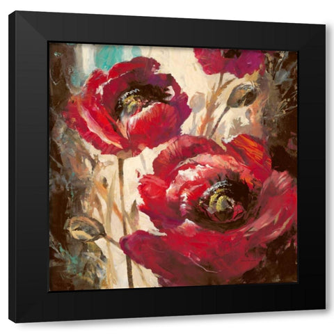 Dramatic Poppy Black Modern Wood Framed Art Print by Heighton, Brent