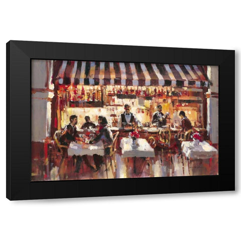 Patio Dining Black Modern Wood Framed Art Print with Double Matting by Heighton, Brent