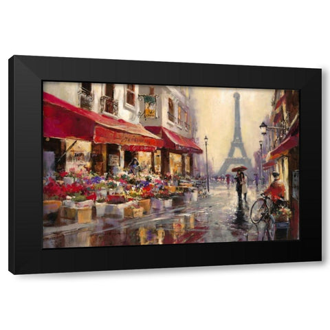 April In Paris Black Modern Wood Framed Art Print with Double Matting by Heighton, Brent