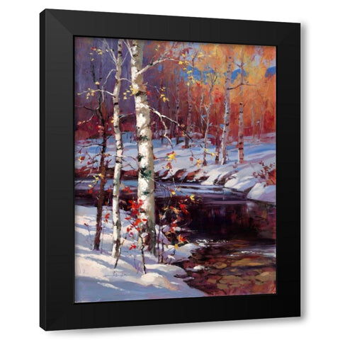 Snowy Birch Black Modern Wood Framed Art Print with Double Matting by Heighton, Brent