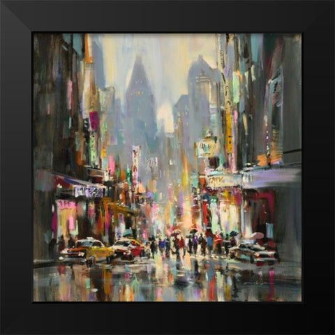 City Street Sensation Black Modern Wood Framed Art Print by Heighton, Brent