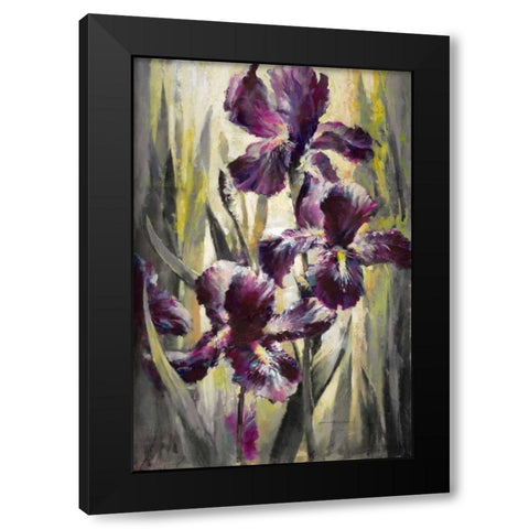 Ambient Iris 1 Black Modern Wood Framed Art Print with Double Matting by Heighton, Brent