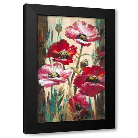 Spontaneous Poppies Black Modern Wood Framed Art Print by Heighton, Brent