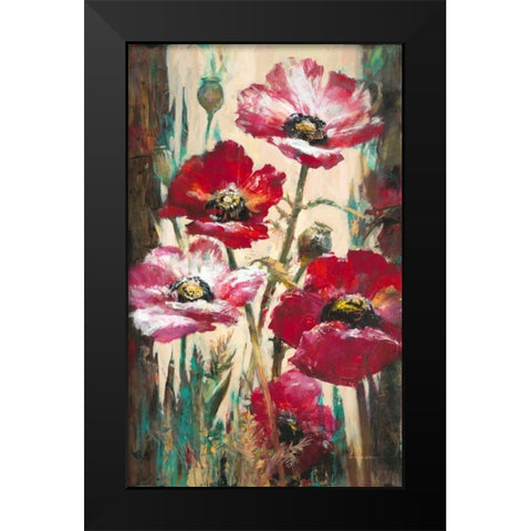 Spontaneous Poppies Black Modern Wood Framed Art Print by Heighton, Brent