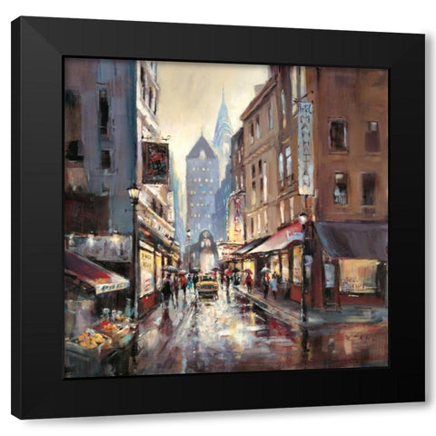 Off Broadway Black Modern Wood Framed Art Print by Heighton, Brent