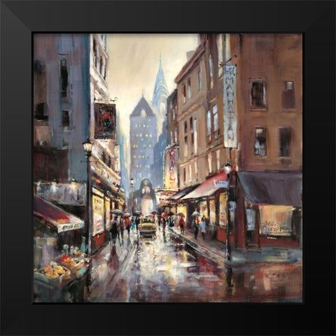 Off Broadway Black Modern Wood Framed Art Print by Heighton, Brent