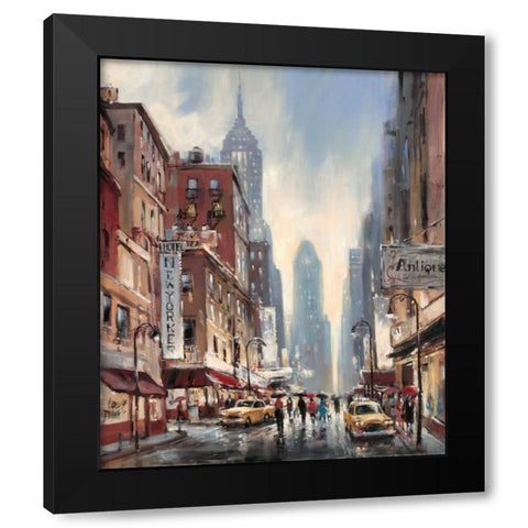 Eighth Avenue Black Modern Wood Framed Art Print with Double Matting by Heighton, Brent