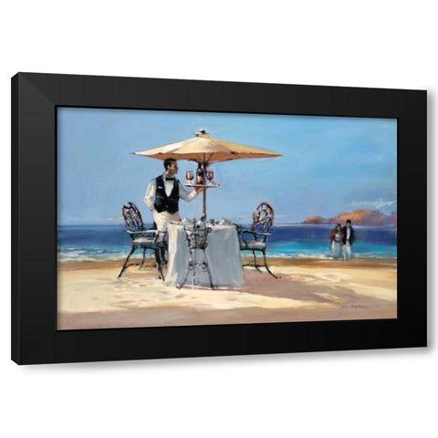 On The Beach Black Modern Wood Framed Art Print with Double Matting by Heighton, Brent