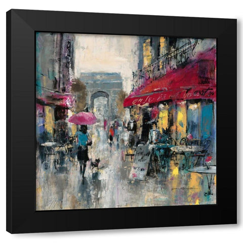 Paris Modern 1 Black Modern Wood Framed Art Print with Double Matting by Heighton, Brent