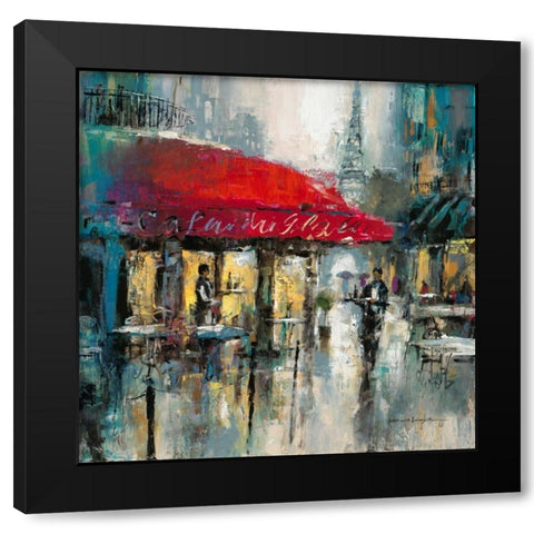 Paris Modern 2 Black Modern Wood Framed Art Print with Double Matting by Heighton, Brent