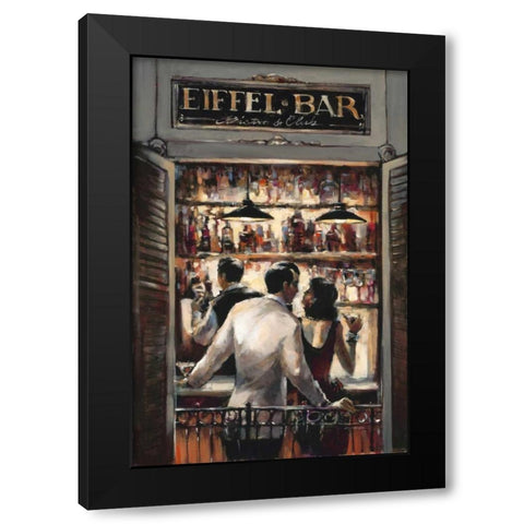 Eiffel Bar Black Modern Wood Framed Art Print with Double Matting by Heighton, Brent