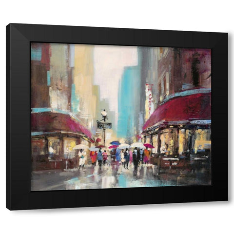 Paris Metro Black Modern Wood Framed Art Print with Double Matting by Heighton, Brent