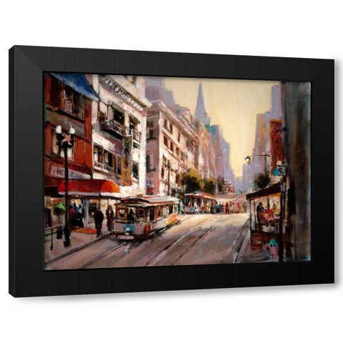 Powell Mason Line Black Modern Wood Framed Art Print with Double Matting by Heighton, Brent