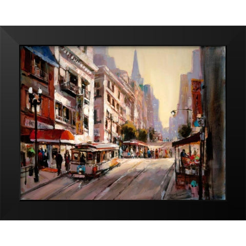 Powell Mason Line Black Modern Wood Framed Art Print by Heighton, Brent