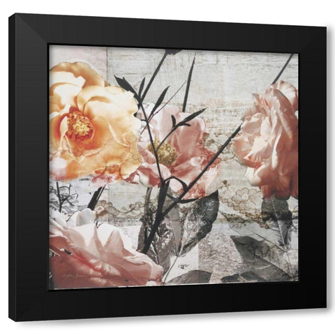 Days of Roses Black Modern Wood Framed Art Print with Double Matting by Theodosiou, Matina