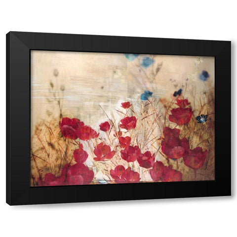 Tulip Garden Black Modern Wood Framed Art Print by Theodosiou, Matina