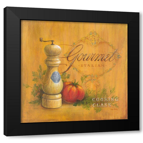 Cooking Class Black Modern Wood Framed Art Print with Double Matting by Staehling, Angela