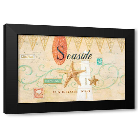 Seaside Harbor No. 6 Black Modern Wood Framed Art Print by Staehling, Angela