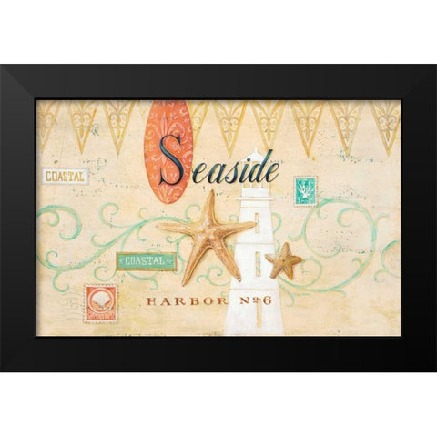 Seaside Harbor No. 6 Black Modern Wood Framed Art Print by Staehling, Angela