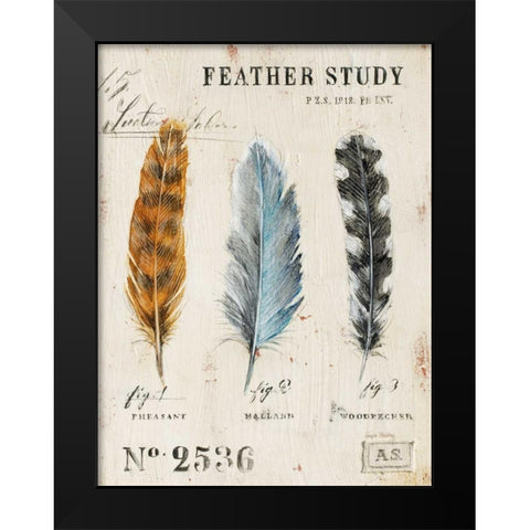 Natures Feathers Black Modern Wood Framed Art Print by Staehling, Angela