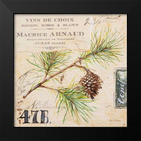Fir Branch-Sketchbook Black Modern Wood Framed Art Print by Staehling, Angela