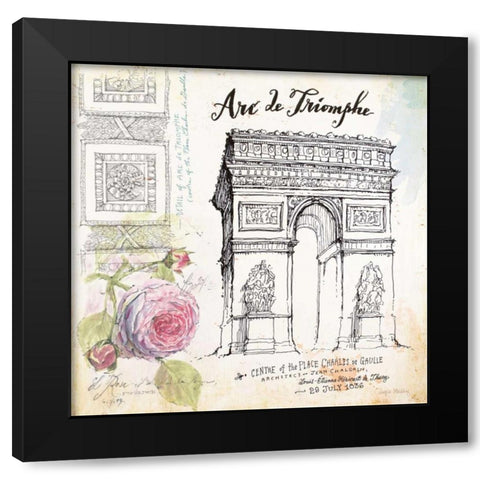 France Sketchbook Black Modern Wood Framed Art Print with Double Matting by Staehling, Angela