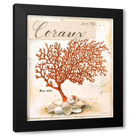Coral No.5 Sketchbook Black Modern Wood Framed Art Print with Double Matting by Staehling, Angela