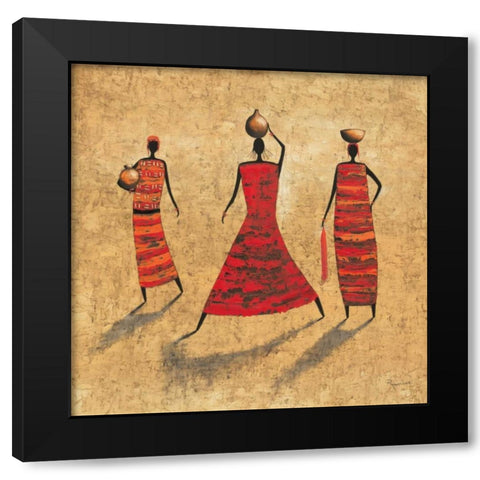 Gathering Water Black Modern Wood Framed Art Print by Rauscher, Michel