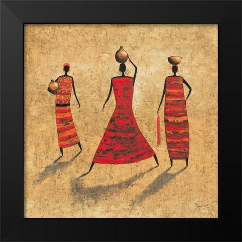 Gathering Water Black Modern Wood Framed Art Print by Rauscher, Michel