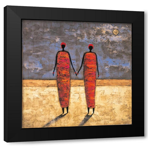 Friends at Dusk Black Modern Wood Framed Art Print by Rauscher, Michel