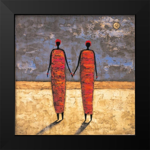 Friends at Dusk Black Modern Wood Framed Art Print by Rauscher, Michel