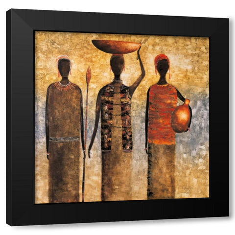 To the Gathering Black Modern Wood Framed Art Print with Double Matting by Rauscher, Michel