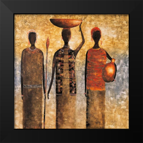 To the Gathering Black Modern Wood Framed Art Print by Rauscher, Michel