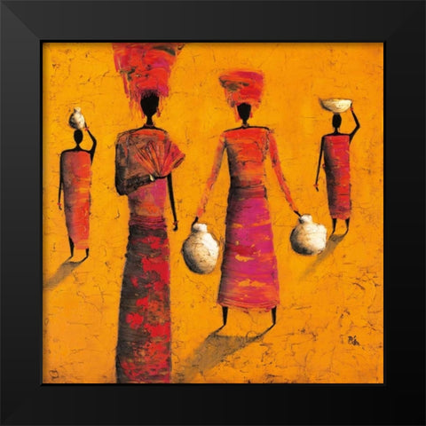 To The Village Black Modern Wood Framed Art Print by Rauscher, Michel