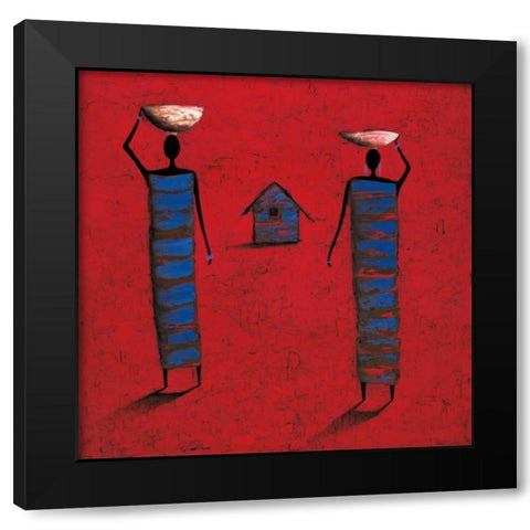 To The Field Black Modern Wood Framed Art Print by Rauscher, Michel