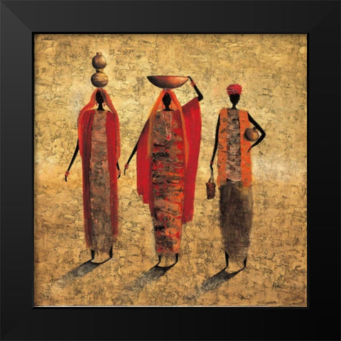 Evening Ritual Black Modern Wood Framed Art Print by Rauscher, Michel