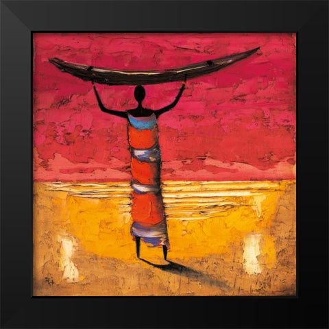 Dawn Voyage Black Modern Wood Framed Art Print by Rauscher, Michel