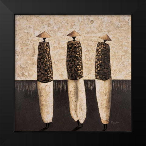 Travel by Night Black Modern Wood Framed Art Print by Rauscher, Michel