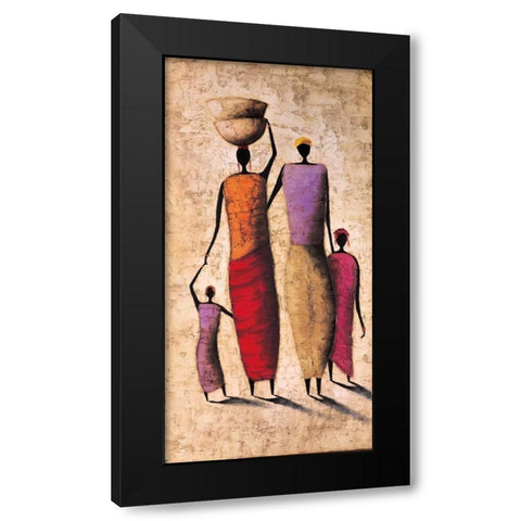 Family Gathering Black Modern Wood Framed Art Print by Rauscher, Michel
