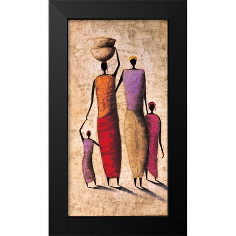 Family Gathering Black Modern Wood Framed Art Print by Rauscher, Michel
