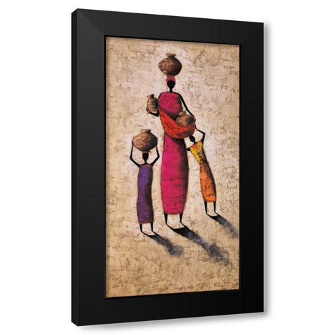 Family Harmony Black Modern Wood Framed Art Print by Rauscher, Michel