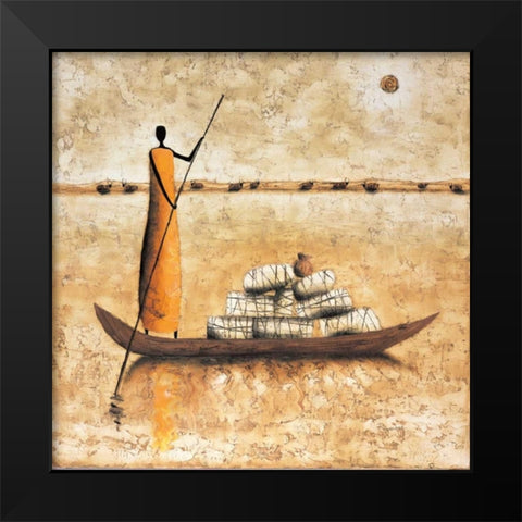 Amber Daybreak Black Modern Wood Framed Art Print by Rauscher, Michel